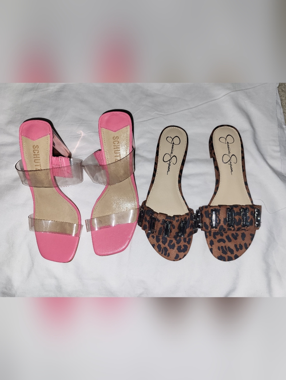 SCHUTZ Pink Slide Sandals And Brown Sandals / READ Description